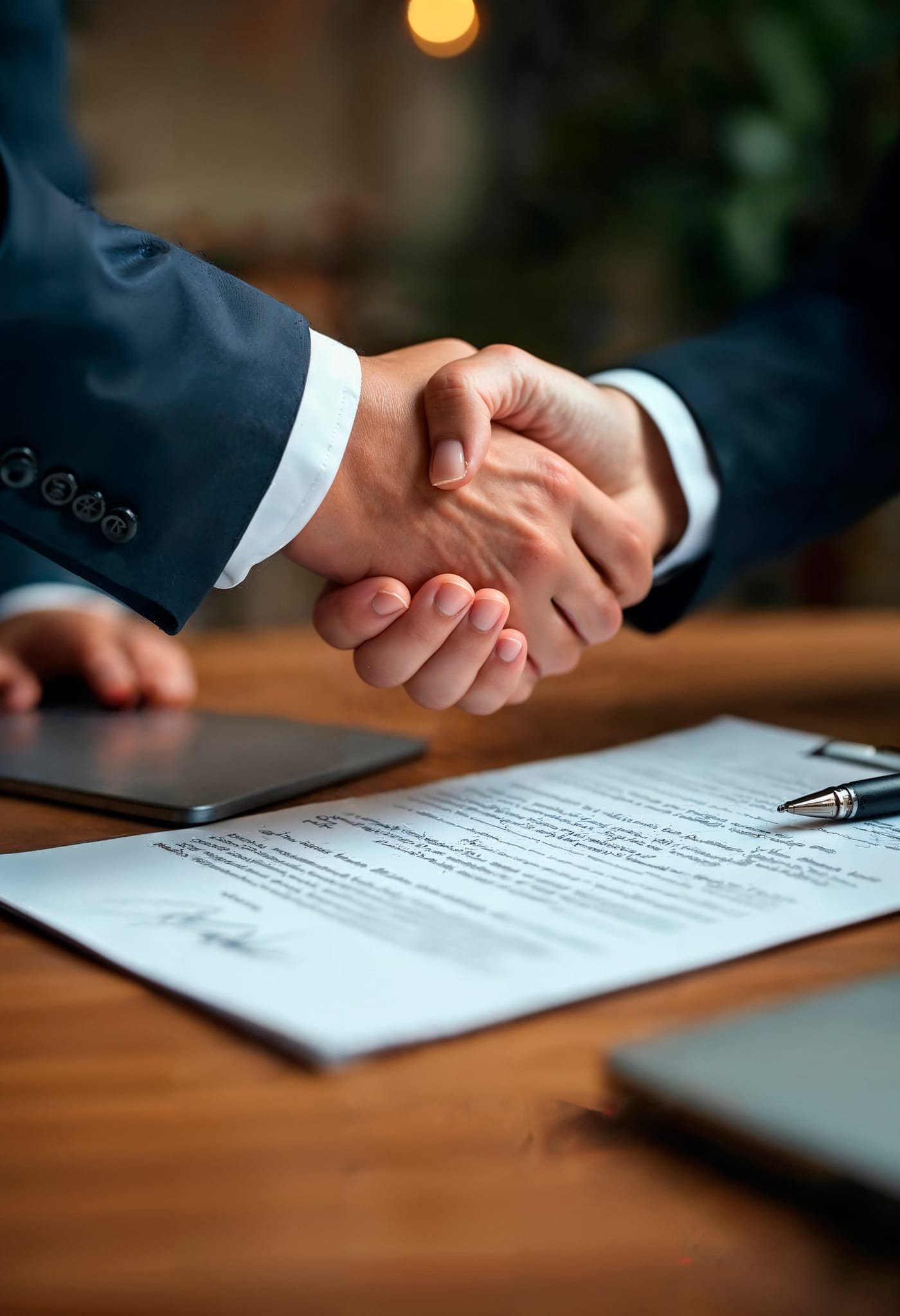 Aperto de mão entre executivos
